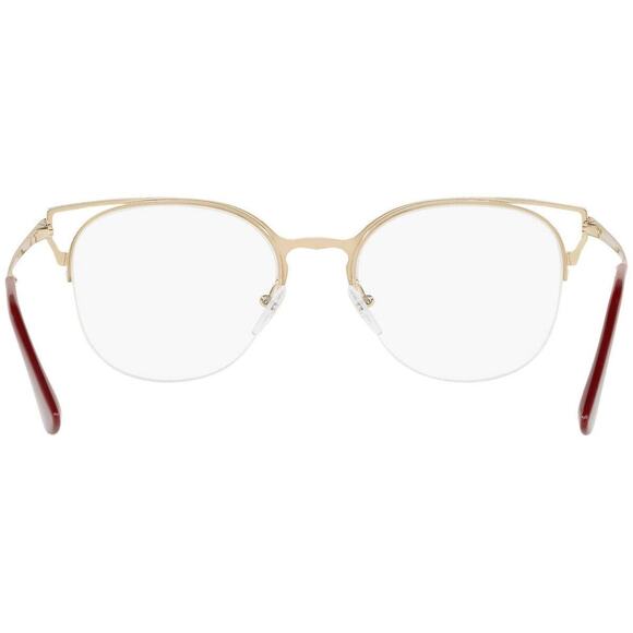 Authentic Prada Cat Eye Eyeglasses Ivory/Pale Gold /DemoLens PR64UV LFB1O1 Italy - Picture 4 of 6